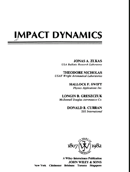 Impact Dynamics BY Zukas - Scanned Pdf